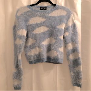 Lazy Oaf light blue clouds sweater